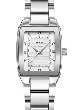 Invicta Celestial Silver Rectangular Stainless Steel Bracelet Watch 22.7mm